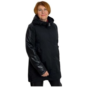 Куртка Grace демисезонная, силуэт прямой, ветрозащитная, утепленная, размер 50, черный