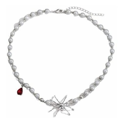 Ожерелье женское с подвеской в виде капли крови паука
