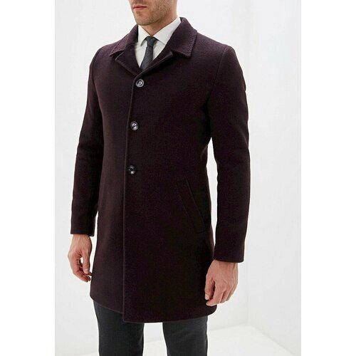 Пальто Berkytt, демисезон/зима, шерсть, силуэт прилегающий, средней длины, внутренний карман, размер 52/176, фиолетовый