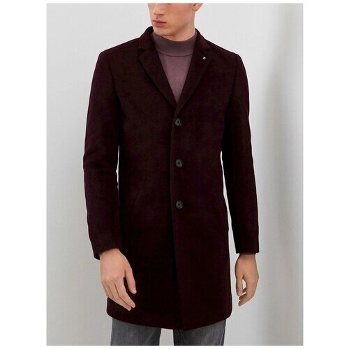 Пальто Berkytt, демисезон/зима, шерсть, силуэт прилегающий, средней длины, внутренний карман, размер 54/182, бордовый