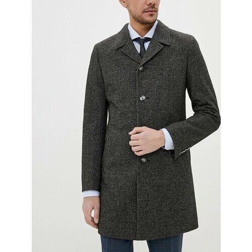 Пальто Berkytt, демисезон/зима, шерсть, силуэт прилегающий, средней длины, внутренний карман, размер 56/188, серый