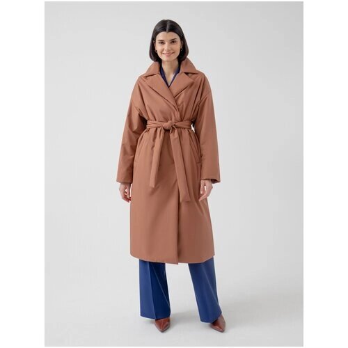 Пальто Pompa демисезонное, силуэт свободный, удлиненное, размер 48/170, мультиколор