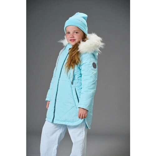 Пальто Шалуны, зимнее, утепленное, размер 32, 116, голубой