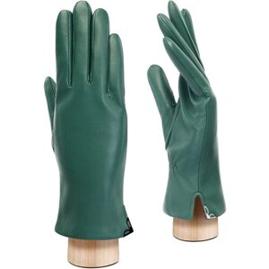 Перчатки ELEGANZZA зимние, натуральная кожа, подкладка, размер 8, зеленый