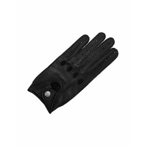 Перчатки ESTEGLA, натуральная кожа, водительские, размер 8, черный