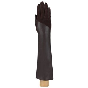 Перчатки FABRETTI, демисезон/зима, подкладка, утепленные, удлиненные, размер 7.5, коричневый