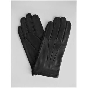 Перчатки кожаные мужские на шелковой подкладке ESTEGLA, размер 8.5, черные.