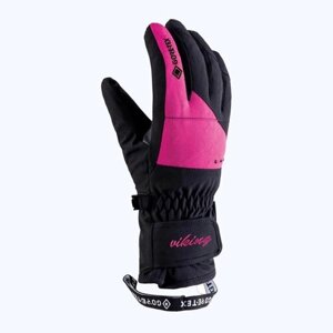 Перчатки Viking зимние, утепленные, мембрана, водонепроницаемые, размер 8, розовый, черный