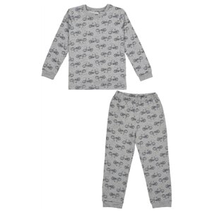 Пижама для мальчика (летняя), 100% хлопок, домашняя одежда для ребенка / Белый слон 5420 (молочный) р. 110/116