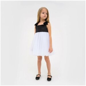 Платье нарядное детское KAFTAN, р. 28 (86-92 см), черный/белый 7503560