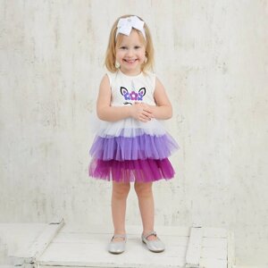 Платье-пачка АЛИСА, хлопок, нарядное, размер 86-90, фиолетовый