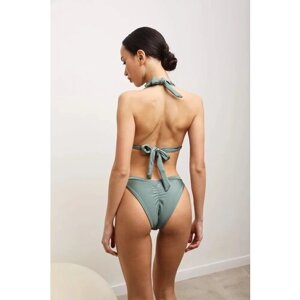 Плавки бикини бразильяна METAMORFOSI SWIMWEAR, размер L, хаки, зеленый