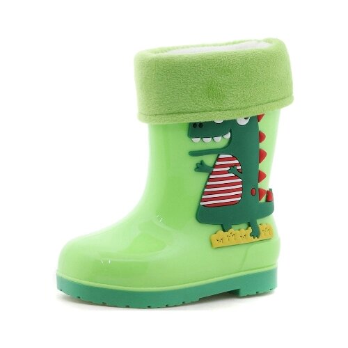 Резиновые сапоги детские зелёные с аппликацией Крокодил 25 размер/ сапоги для мальчика/ сапоги для девочки/ детская обувь резиновая