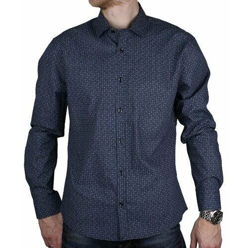 Рубашка Maestro, размер 44/S/170-176/39 ворот, синий