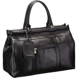 Саквояж сумка BRIALDI, натуральная кожа, 43х28.5х18.5 см, черный