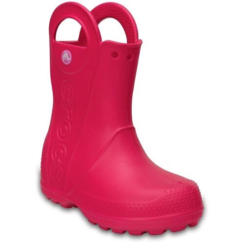 Сапоги резиновые Crocs для девочек, демисезон/лето, ЭВА, протекторная подошва, размер C12 US, розовый, фуксия