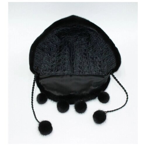 Шапка шлем Косынка зимняя, подкладка, размер 58, черный