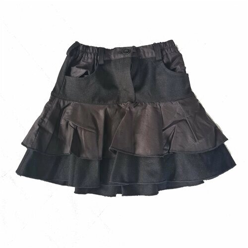 Школьная юбка, миди, размер 128, черный