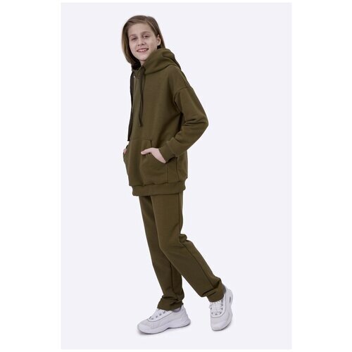 Школьные брюки джоггеры Шалуны, спортивный стиль, карманы, пояс на резинке, размер 38, 152, коричневый