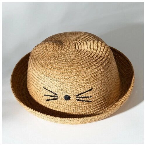 Шляпа для девочки MINAKU "Кошечка", цв. бежевый, р-р 52