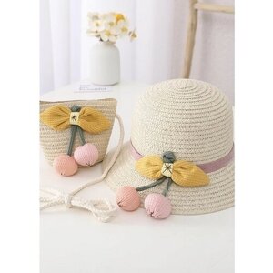 Шляпа летняя пляжная с сумочкой, шляпа для девочки