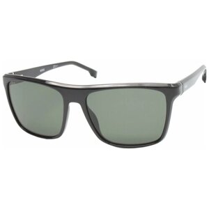 Солнцезащитные очки BOSS, квадратные, оправа: пластик, с защитой от УФ, для мужчин, черный