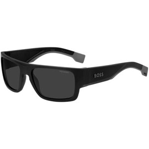Солнцезащитные очки BOSS, прямоугольные, спортивные, поляризационные, с защитой от УФ, для мужчин, серый