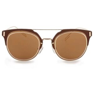 Солнцезащитные очки Furlux, круглые, оправа: пластик, с защитой от УФ, для женщин, коричневый