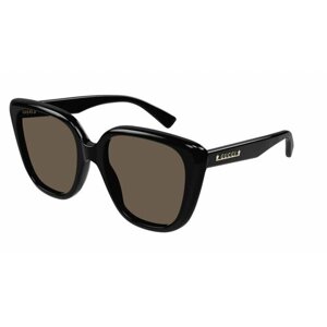 Солнцезащитные очки GUCCI GG1169S 001, бабочка, оправа: пластик, с защитой от УФ, для женщин, коричневый