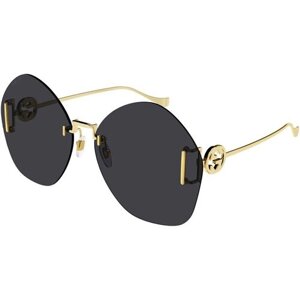 Солнцезащитные очки GUCCI, круглые, оправа: металл, для женщин, золотой