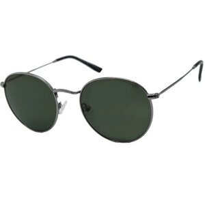 Солнцезащитные очки Invu P1302, круглые, оправа: металл, устойчивые к появлению царапин, поляризационные, с защитой от УФ, зеленый