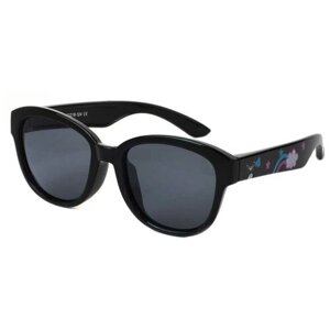 Солнцезащитные очки Keluona, кошачий глаз, оправа: пластик, гибкая оправа/дужки, поляризационные, черный