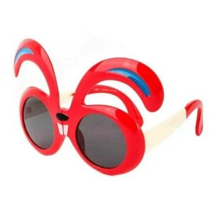 Солнцезащитные очки Loris, круглые, оправа: пластик, гибкая оправа/дужки, поляризационные, красный