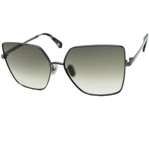 Солнцезащитные очки Max Mara, кошачий глаз, с защитой от УФ, градиентные, для женщин, серебряный