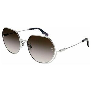 Солнцезащитные очки McQ Alexander McQueen, круглые, оправа: металл, градиентные, с защитой от УФ, серебряный