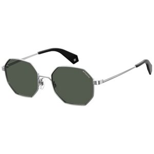 Солнцезащитные очки Polaroid, квадратные, оправа: металл, поляризационные, с защитой от УФ, серый