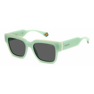 Солнцезащитные очки Polaroid, квадратные, поляризационные, с защитой от УФ, зеленый