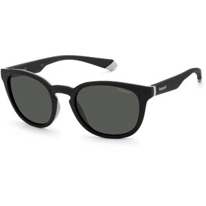 Солнцезащитные очки Polaroid, панто, спортивные, поляризационные, с защитой от УФ, черный