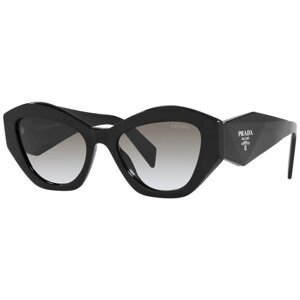 Солнцезащитные очки Prada, шестиугольные, оправа: пластик, с защитой от УФ, градиентные, для женщин, черный