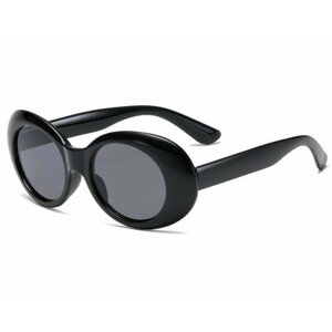 Солнцезащитные очки S00020, круглые, оправа: пластик, с защитой от УФ, поляризационные, зеркальные, черный