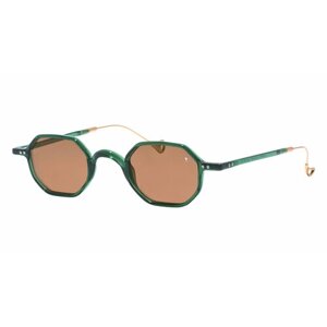 Солнцезащитные очки , шестиугольные, оправа: пластик, с защитой от УФ, коричневый