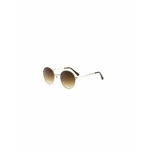 Солнцезащитные очки Tropical, круглые, оправа: металл, с защитой от УФ, градиентные, для женщин, золотой
