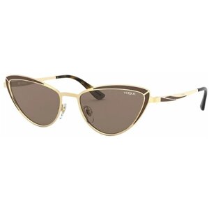 Солнцезащитные очки Vogue eyewear, кошачий глаз, оправа: металл, для женщин, золотой