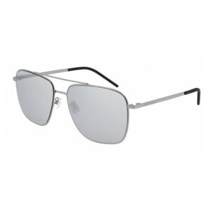 Солнцезащитные очки Yves Saint Laurent, квадратные, оправа: металл, для мужчин, черный