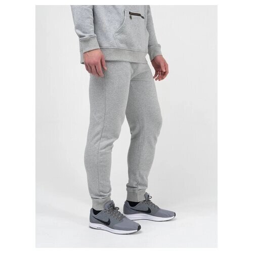 Спортивные штаны Великоросс цвета серый меланж с манжетами, без лампасов (M/48)