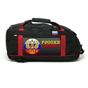 Сумка спортивная сумка-рюкзак СПОРТ СИБИРЬ, 55 л, 36х33х65 см, черный