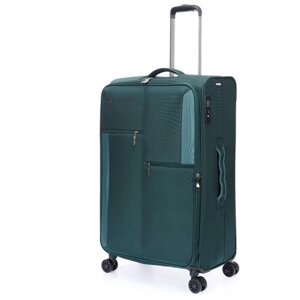 Умный чемодан Torber, текстиль, ABS-пластик, нейлон, адресная бирка, увеличение объема, 85 л, размер L, зеленый