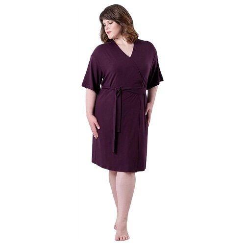 Женский халат на запах с поясом арт. 19-0532 Крокус размер 42 Вискоза Шарлиз прямого силуэта v-образный вырез