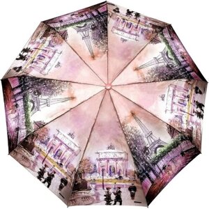 Зонт EIKCO, полуавтомат, 3 сложения, купол 98 см., 9 спиц, система «антиветер», чехол в комплекте, для женщин, розовый