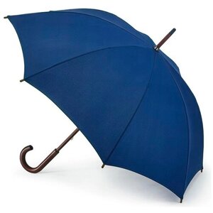 Зонт-трость FULTON, механика, купол 100 см., 8 спиц, деревянная ручка, синий